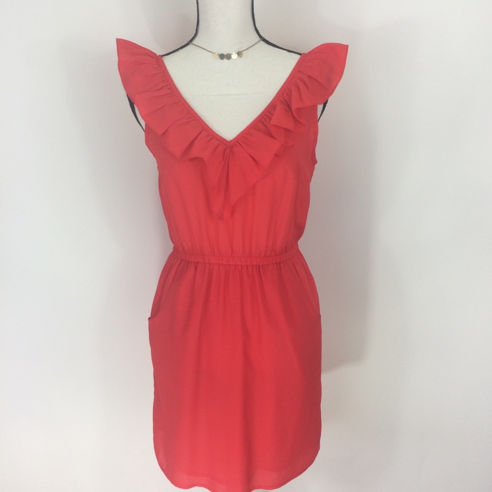 Alythea Orange Ruffle  Dress